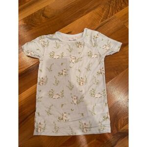 Magnetic Me Kids 2T Blue Bunny Rabbit Print Short Sleeve Top pajama sleep lounge